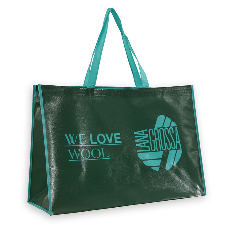 Lana Grossa Shopping bag WE LOVE WOOL (big) | 01-mørk grønn