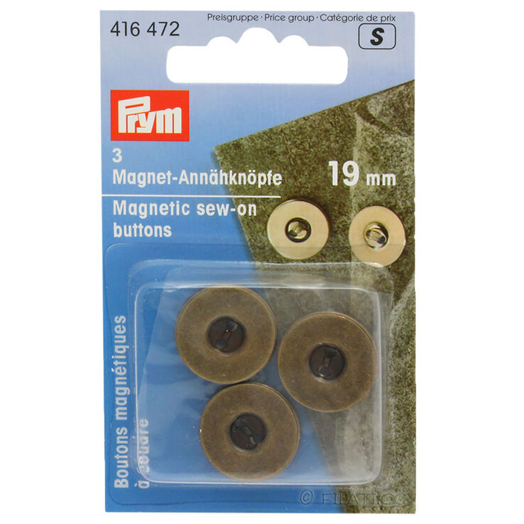 Prym Magnet-knapper (til å sy fast) 19mm | 472-gammelmessing