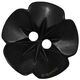 Union Knopf Knapp med 2 hull blomst 15mm | 80-svart