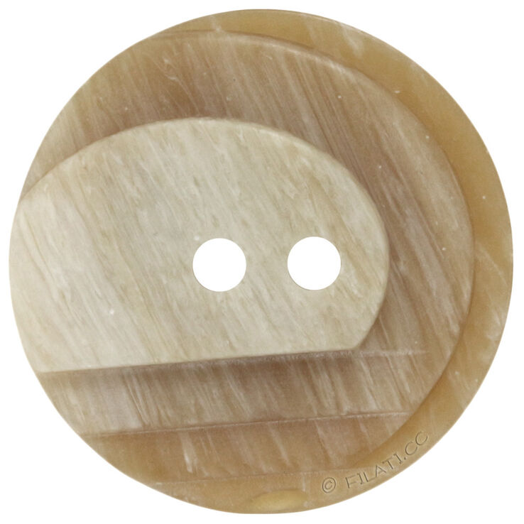 Union Knopf Knapp med 2 hull 23mm | 16-brunbeige