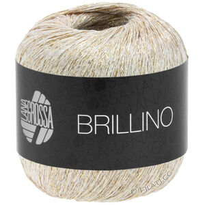 Lana Grossa BRILLINO | 09-hvit/gyllen