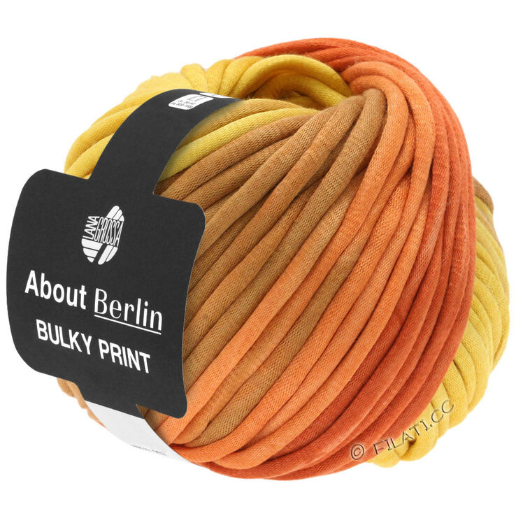 Lana Grossa BULKY Print (ABOUT BERLIN) | 101-gul/oransje/gyllenbrun/laks