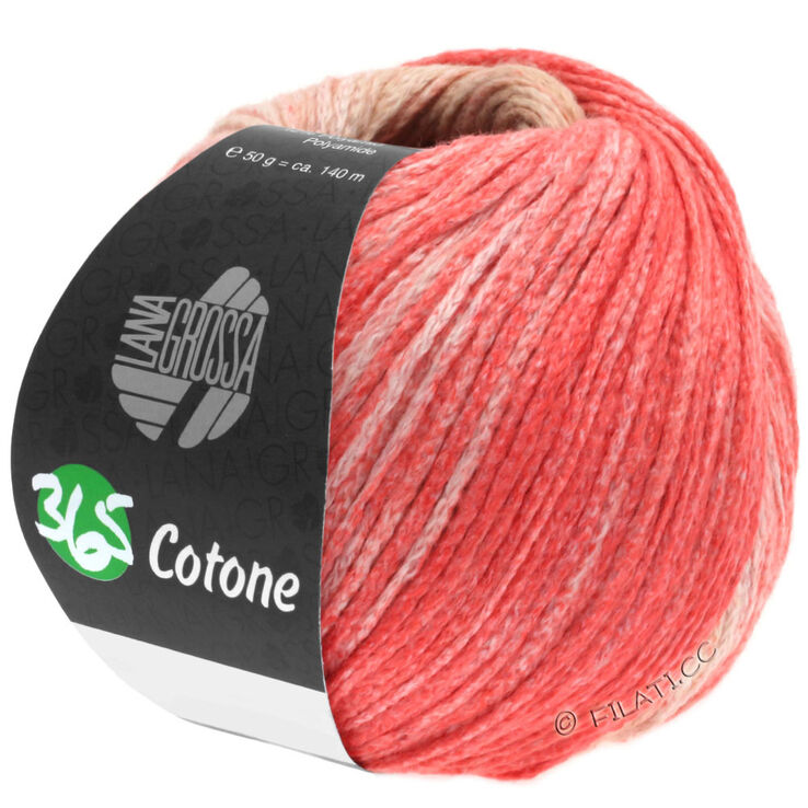 Lana Grossa 365 COTONE Dégradé | 101-beige/kamel/lakserosa/rød