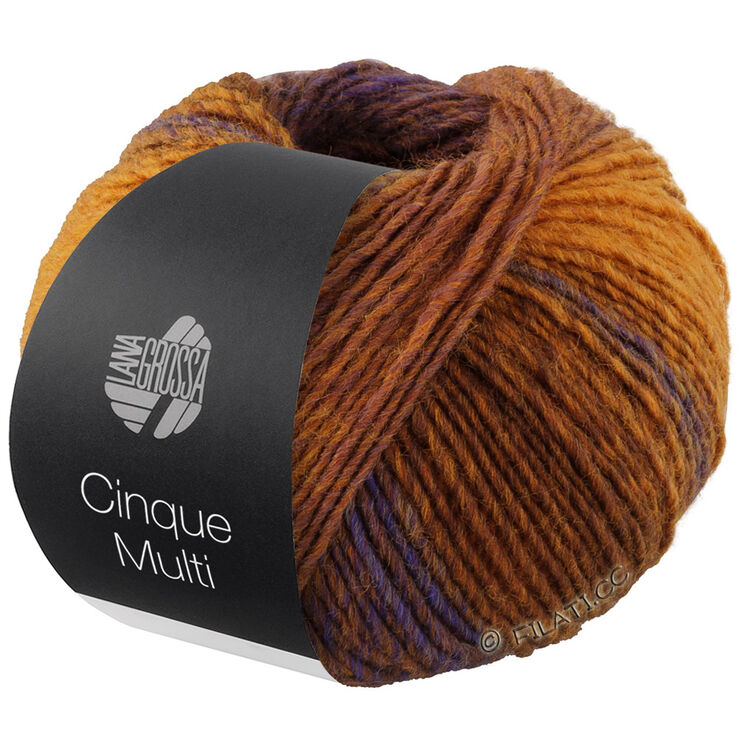Lana Grossa CINQUE MULTI | 06-blå/brun/oker/mørk brun/lilla melert