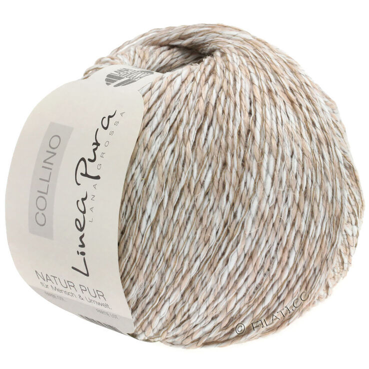 Lana Grossa COLLINO (Linea Pura) | 01-hvit/beige/lys brun