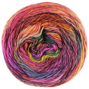 Lana Grossa COLORISSIMO 2 | 218-pink/fuksia/eggeplommegul/grågul/oransje/rødbrun/grågrønn/svartrød