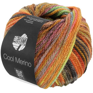 Lana Grossa COOL MERINO Color | 313-brun/gul/oransje/grågrønn/eplegrøn/flaskegrønn/jade/umbra/rust/lyng/bringebær