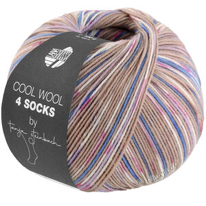 Lana Grossa COOL WOOL 4 SOCKS PRINT III | 7203-beige/kornblomst/hvit/pink/lilla