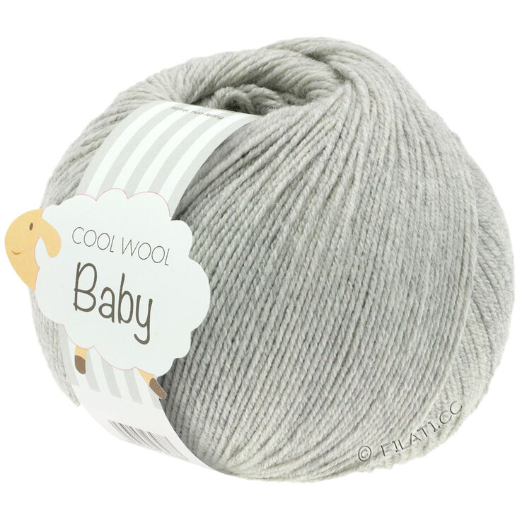 Lana Grossa COOL WOOL Baby Uni/Print 50g | 206-lys grå melert
