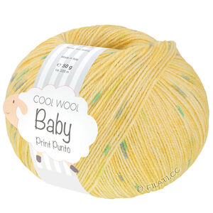 Lana Grossa COOL WOOL Baby Uni/Print 50g | 374-sitrusgul/gul/turkis/majgrønn