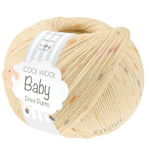 Lana Grossa COOL WOOL Baby Uni/Print 50g | 375-blekgul/gul/oransje/lilla/rosa