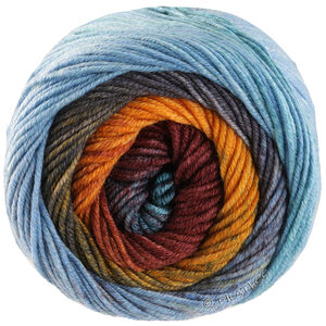 Lana Grossa COOL WOOL Big Color | 4034-rådyrsbrun/kanelbrun/grågrønn/mynteturkis/himmelblå/lys grå/mørk grå/olivengrønn/oransje