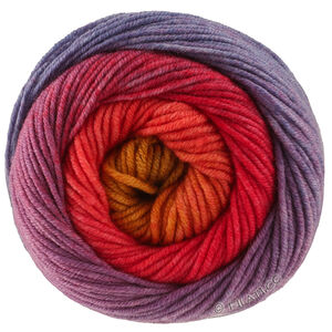 Lana Grossa COOL WOOL Big Color | 4048-lys rød/vinrød/rødfiolett/petrolblå/oliven/karri/oransje