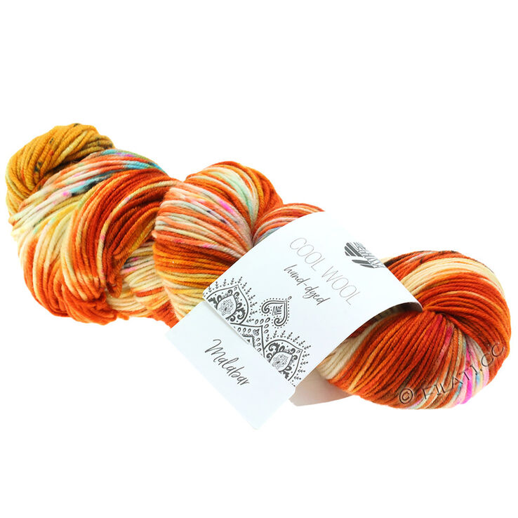 Lana Grossa COOL WOOL Hand-dyed | 101-rust/oransje/råhvit/gul/pink/grønn