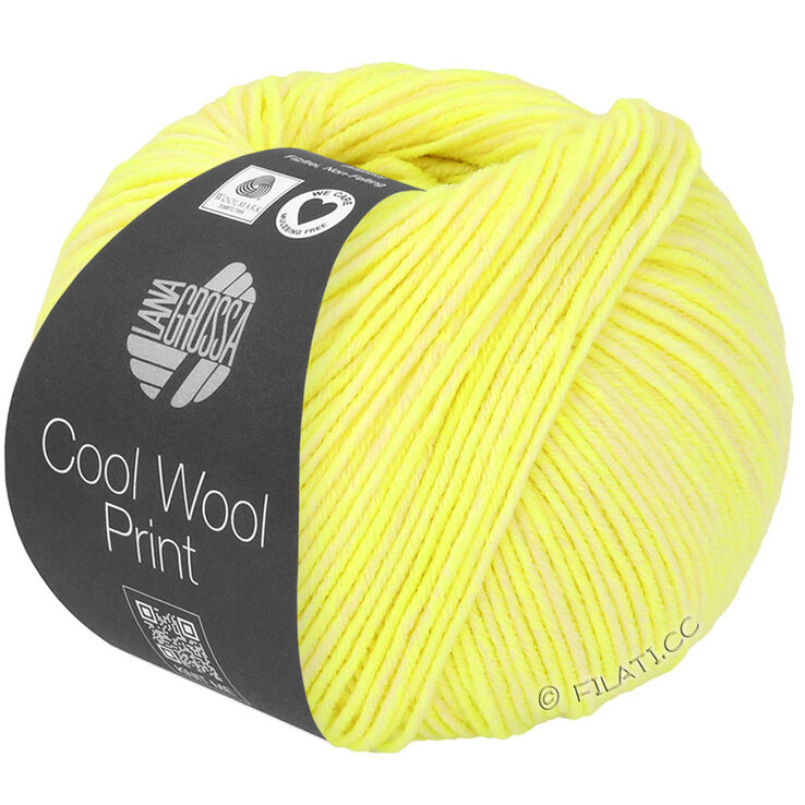 Lana Grossa COOL WOOL Neon Print | 6521-neongul/sart gul