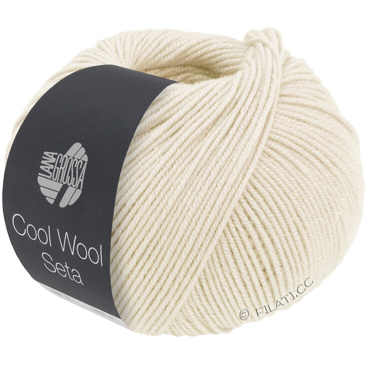 Lana Grossa COOL WOOL Seta | 01-hvit