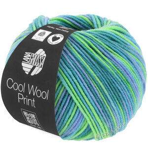 Lana Grossa COOL WOOL  Print | 757-turkis/petrol/himmelblå/lys grønn