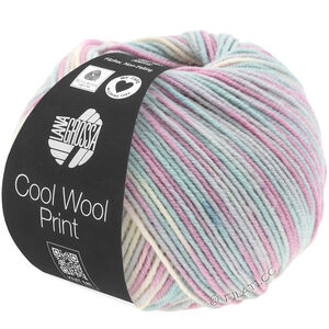 Lana Grossa COOL WOOL  Print | 792-lys grå/mynte/syrin/blekrosa