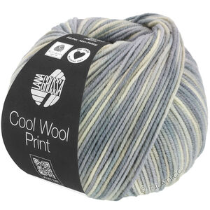 Lana Grossa COOL WOOL  Print | 829-råhvit/sølvgrå/lys grå/grå