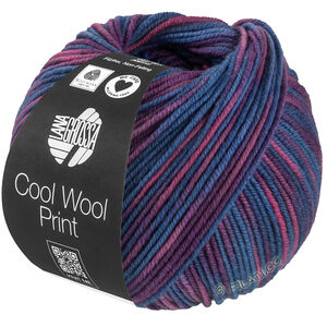 Lana Grossa COOL WOOL  Print | 837-dueblå/plomme/rødfiolett
