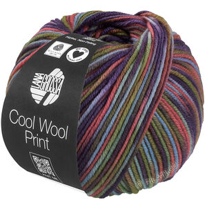 Lana Grossa COOL WOOL  Print | 838-lys blå/grågrønn/kamel/lyng/blålilla