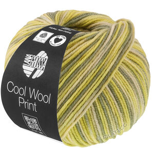 Lana Grossa COOL WOOL  Print | 843-grønnbeige/limett/grågrønn/resedagrønn