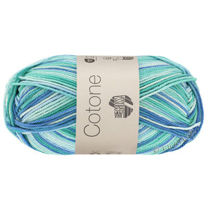 Lana Grossa COTONE  Print/Spray/Mouliné | 312-isblå/lys turkis/blå