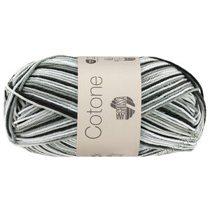 Lana Grossa COTONE  Print/Spray/Mouliné | 317-hvit/sølvgrå/mørk grå/svart