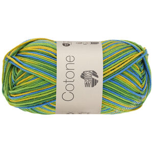 Lana Grossa COTONE  Print/Spray/Mouliné | 352-eplegrøn/mørk grønn/blå/gul