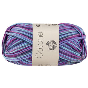 Lana Grossa COTONE  Print/Spray/Mouliné | 362-fiolett/lilla/mørk petrol/turkis