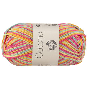 Lana Grossa COTONE  Print/Spray/Mouliné | 363-pink/eggeplommegul/sitrusgul/mynte