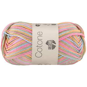 Lana Grossa COTONE  Print/Spray/Mouliné | 365-fersken/rosé/isblå/blekgrønn