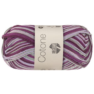 Lana Grossa COTONE  Print/Spray/Mouliné | 368-fiolett/orkidélilla/syrin/grå