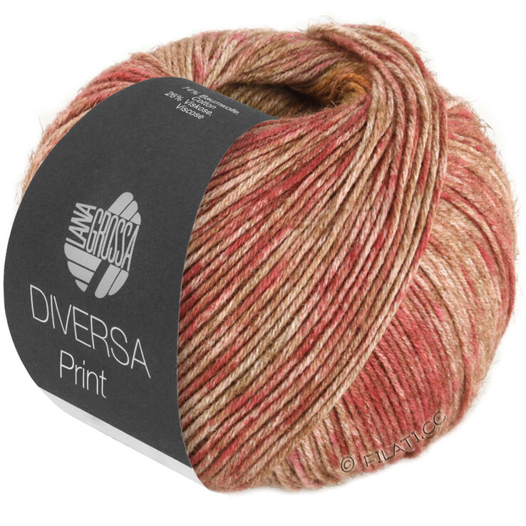 Lana Grossa DIVERSA PRINT | 101-terrakotta/oker/kamel/teglsteinrød/taupe