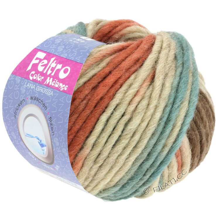 Lana Grossa FELTRO Color Melange | 1001-beige/rødbrun/grågrønn/brun