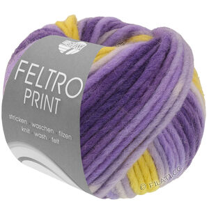 Lana Grossa FELTRO Print | 1316-lilla/mørk fiolett/sennep