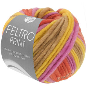 Lana Grossa FELTRO Print | 1318-sennep/lys oliven/mørk oliven/korall/fuksia