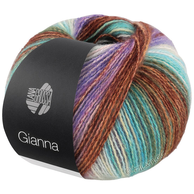 Lana Grossa GIANNA | 01-turkis/brun/fiolett/rosa/mynte/råhvit