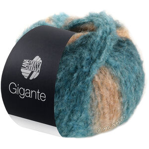 Lana Grossa GIGANTE | 09-turkis/gråpetrol/mørk petrol/kamel/beige