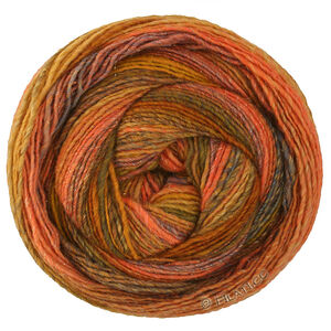 Lana Grossa GOMITOLO GALA | 4046-oransje/nougat/oker/lys oliven/mørk oliven/grønnbrun/grårød