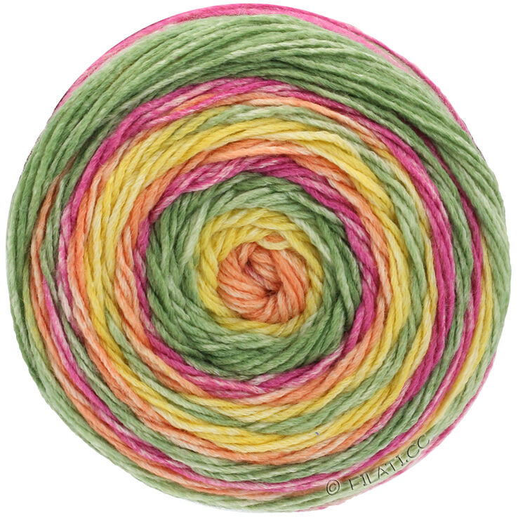 Lana Grossa GOMITOLO MEILENWEIT | 4011-gul/oransje/lys grønn/pink/ecru/laks