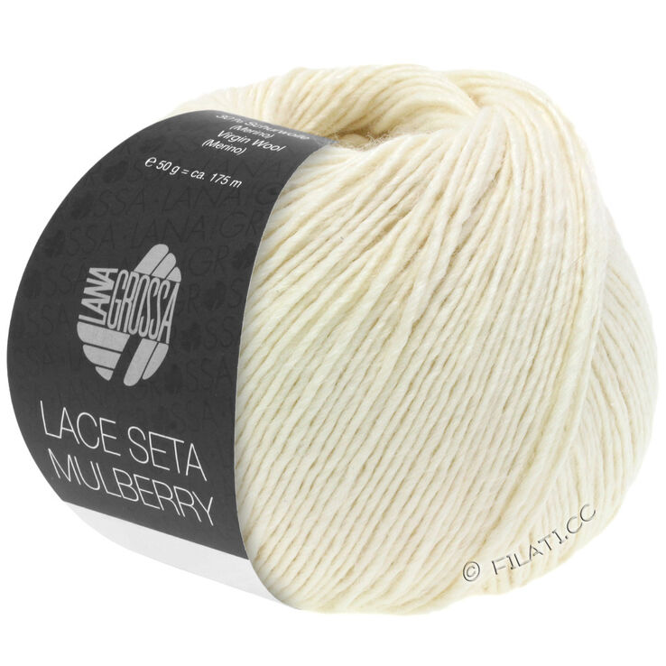 Lana Grossa LACE SETA MULBERRY | 01-hvit