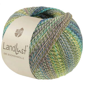 Lana Grossa LANDLUST DIE SOCKENWOLLE PRINT | 221-limett/lys oliven/mørk oliven/lys grå/lys blå/turkis/jade/blå melert