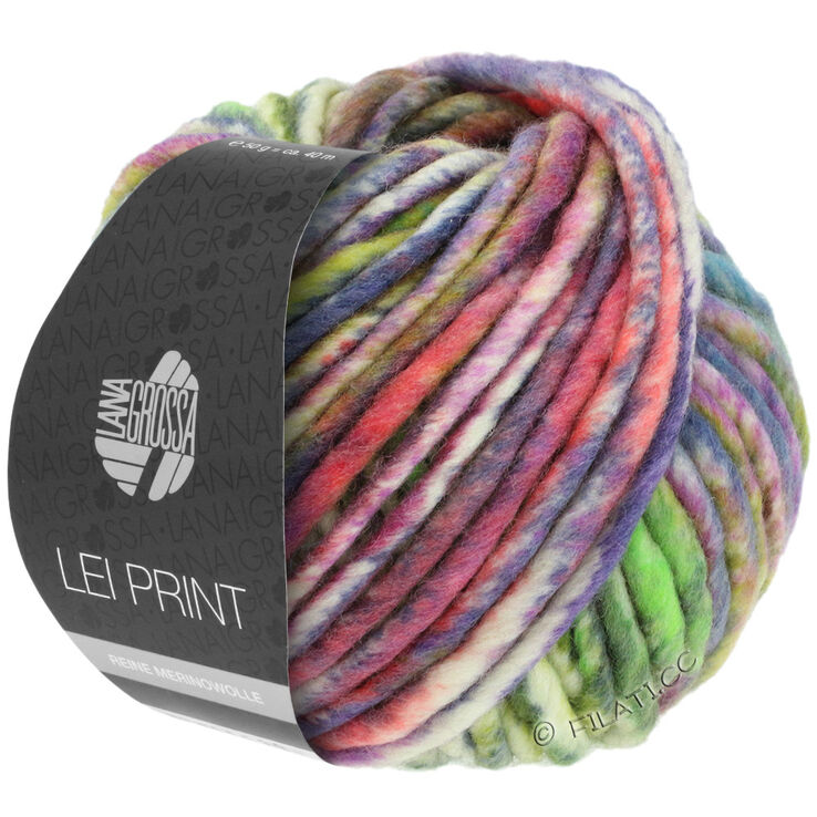 Lana Grossa LEI Print | 521-brun/gammelrosa/råhvit/oliven/petrol/kaki
