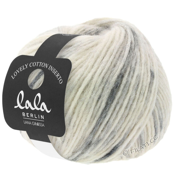 Lana Grossa LOVELY COTTON Inserto (lala BERLIN) | 101-råhvit/grå