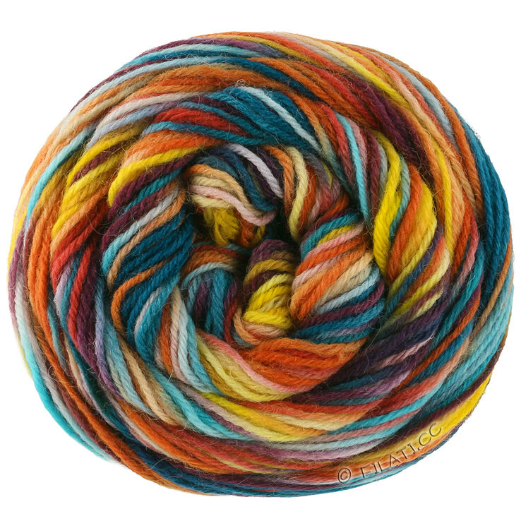 Lana Grossa MEILENWEIT 6-FACH 150g Cascata | 9742-bjørnebær/mauve/turkis/isblå/gul/oker/mosegrønn