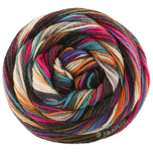 Lana Grossa MEILENWEIT 6-FACH 150g Cascata | 9743-mørk grå/sølvgrå/kaki/mudder/svart/rød/burgunder/pink