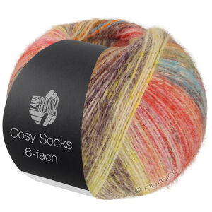 Lana Grossa MEILENWEIT 6-FACH 150g Cosy Socks Dream | 2152-rosabeige/gul/gråbrun/lys brun/mørk brun/oransje/jade/turkis/leirerød/gammelrosa