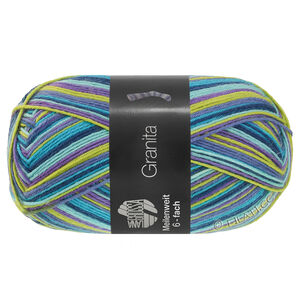 Lana Grossa MEILENWEIT 6-FACH 150g Granita | 9733-turkis/jeans/limett/fiolett/mynte/mørk petrol