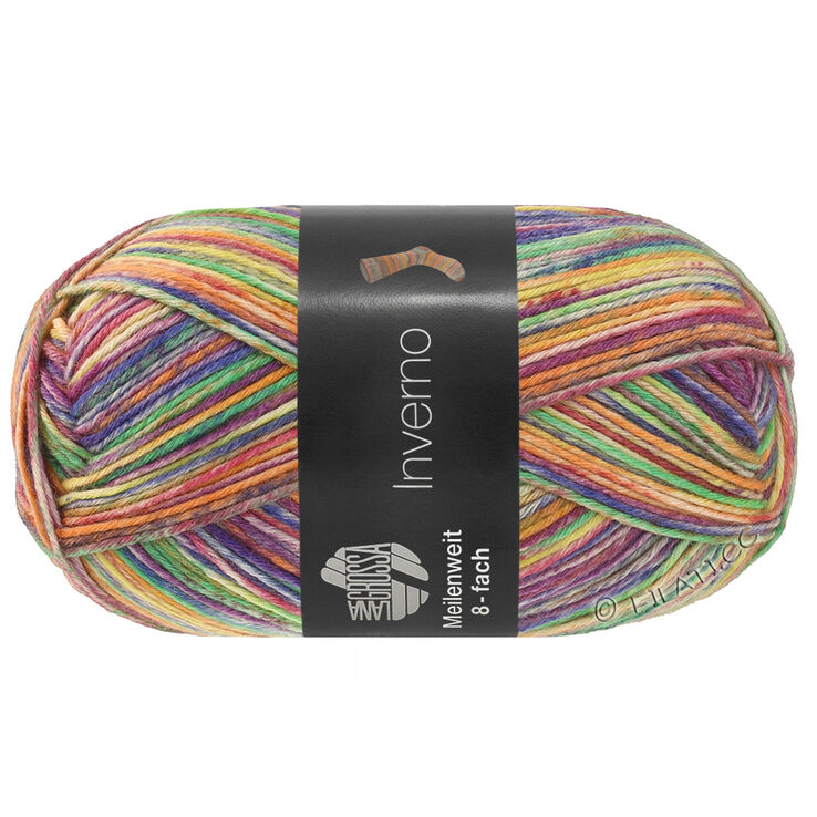 Lana Grossa MEILENWEIT 8-FACH 150g Inverno | 9988-lys grønn/rosa/vanilje/lilla/plommeblå/rødfiolett/mynteturkis